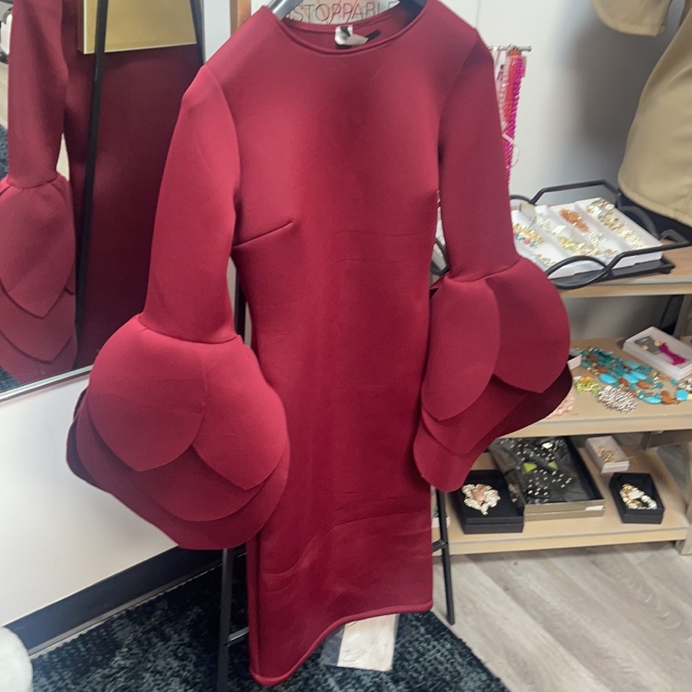 Burgundy Wine Red Petal Rose Sleeve
